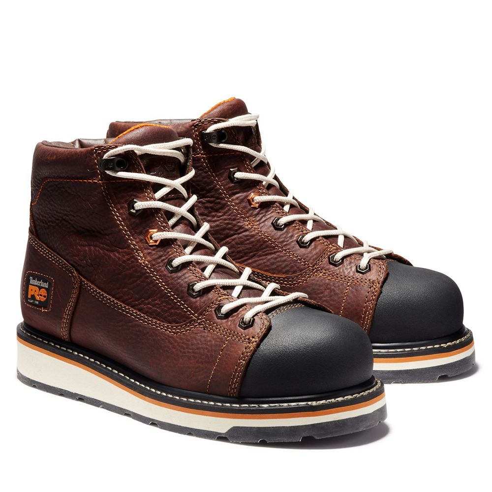 Botas de Trabajo Timberland Hombre Pro® Gridworks 6\" Alloy Toe Marrones/Negras - Chile MKU-876059